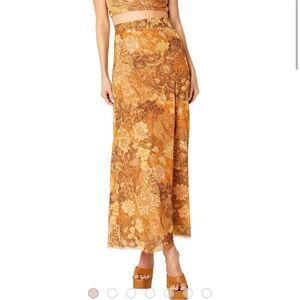 Misa Ekat Floral Print Maxi Skirt Golden Batik Size Small NWT $290